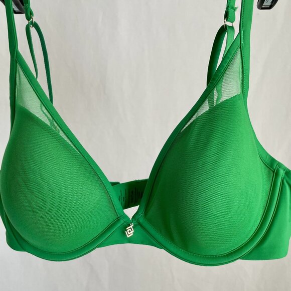 ThirdLove 24/7 Classic Uplift Plunge Bra Size 36A½ Green Smooth T-Shirt Mesh New - Picture 1 of 12